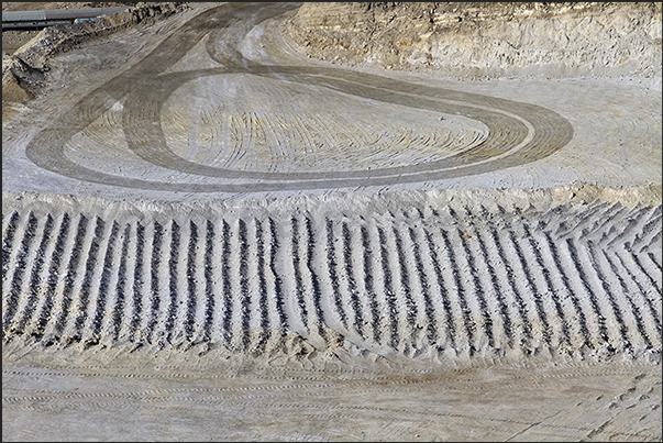 Kaolin deposit extracted from the mines in the south-west part of the island