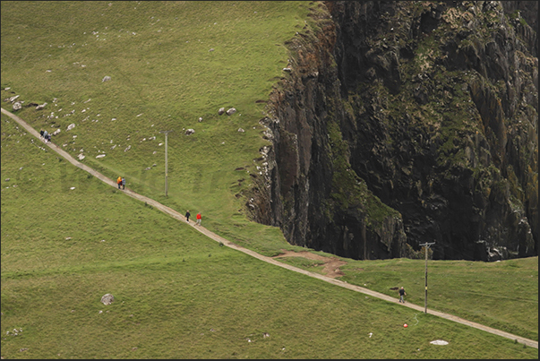 Paths run along the cliffs of the northern tip of the island