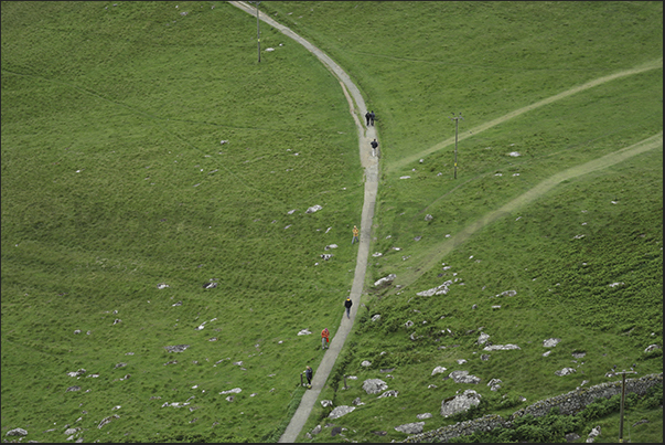 Paths run along the cliffs of the northern tip of the island