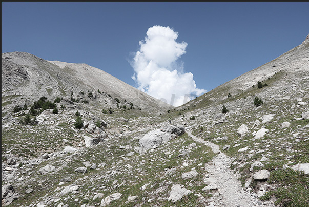 Start of the climb to the Orso Pass (2,481 m)