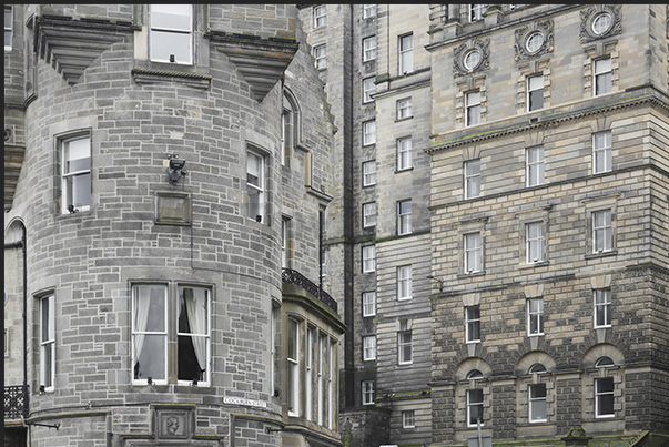 Austere stone facades overlook the streets of the historic center Austere stone facades overlook the streets of the historic center
