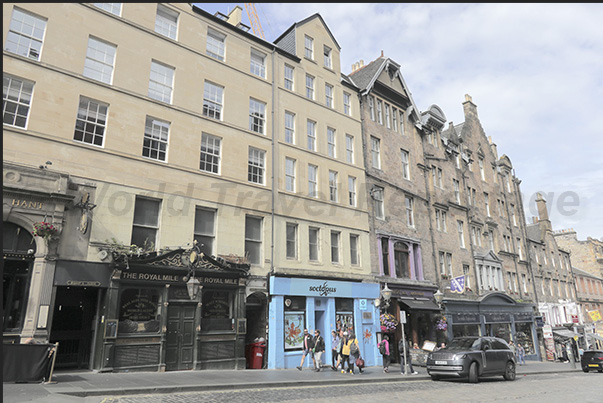 Buildings in the historic center along the central High Street Buildings in the historic center along the central High Street