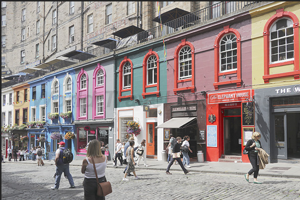 Victoria Street a splash of colour among grey buildings. The most popular street for tourists with shops, pubs and restaurants Victoria Street a splash of colour among grey buildings. The most popular street for tourists with shops, pubs and restaurants