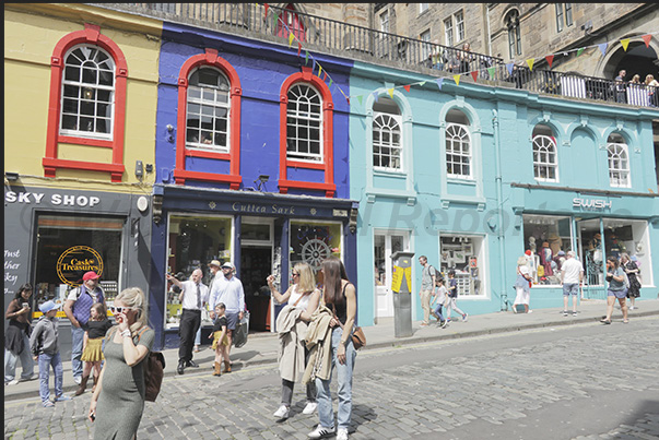 Victoria Street a splash of colour among grey buildings. The most popular street for tourists with shops, pubs and restaurants Victoria Street a splash of colour among grey buildings. The most popular street for tourists with shops, pubs and restaurants