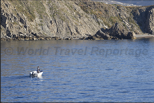 Fisherman off the north coast near Koraka Cape.