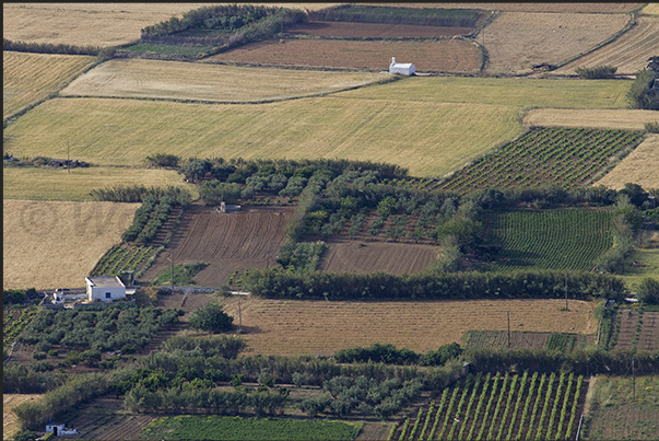 he island's countryside near the east coast seen from the monastery of Aghios Antonios