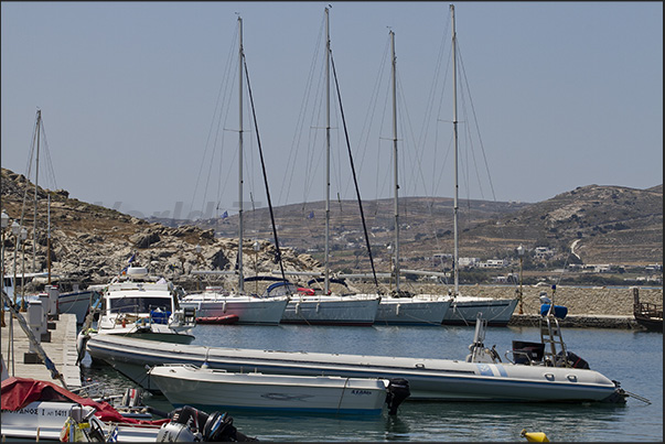 Tourist port of the town of Naoussa in the north of the island of Paros