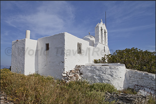 Church of Aghios Antonios on the hill above Kefalos Bay on the east coast