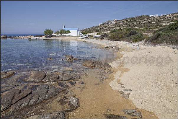 The church of Trachilos Cape in the southwest coast of the island of Antiparos