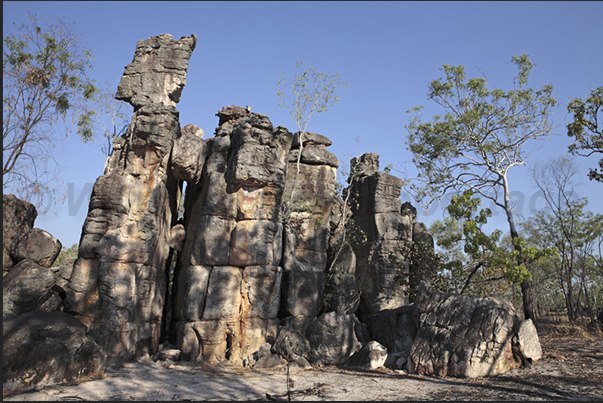 The Lost City. Rock formations that look like the ruins of an ancient city hidden in the forest
