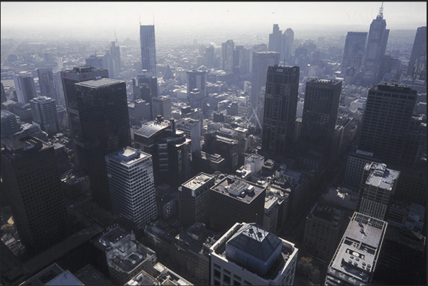 Panorama from the Melbourne Observation Deck, one of the highest skyscrapers in the city